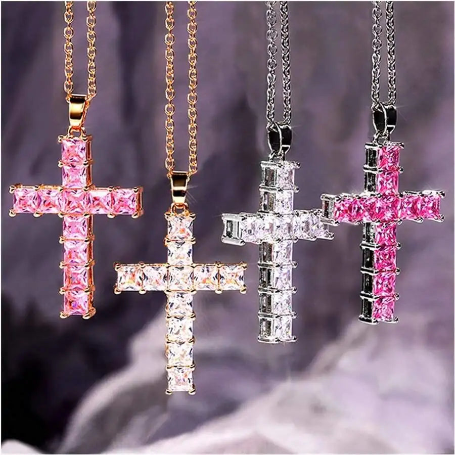 Collier Croix Cristal Doré