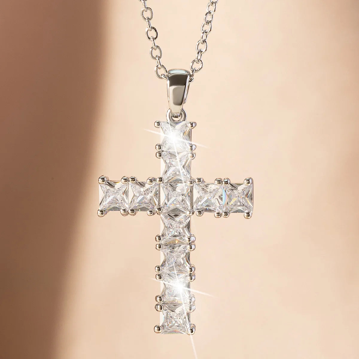 Collier Croix Cristal Doré